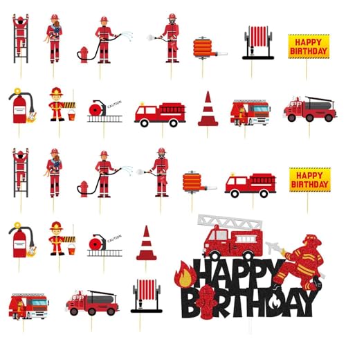 ZGDEIWGF 29 Stück Feuerthema-Kucheneinsätze, Kuchendekorationseinsätze, Kreative Kucheneinsätze, Cartoon-Kucheneinsätze, Partydekorationen ZGDEIWGF 29 Stück Feuerthema-Kucheneinsätze, Kuchendekorationseinsätze, Kreative Kucheneinsätze, Cartoon-Kucheneinsätze, Partydekorationen von ZGDEIWGF