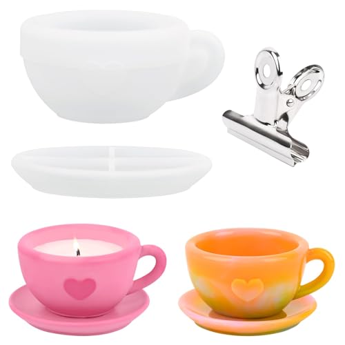 1 Stück Kaffeetasse Silikonformen, Silikonform mit Untertassen und Klemmen, DIY Gießformen für Kerzen, Vasen und Getränkehalter, Silikon Gießformen für Epoxidharz und Gips,Schmuckgeschenke & Wohndekor 1 Stück Kaffeetasse Silikonformen, Silikonform mit Untertassen und Klemmen, DIY Gießformen für Kerzen, Vasen und Getränkehalter, Silikon Gießformen für Epoxidharz und Gips,Schmuckgeschenke & Wohndekor von ZGDYi