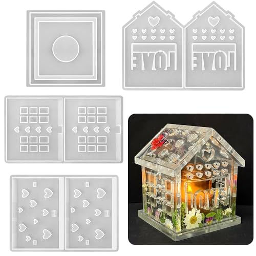 3D Silikonform Haus,Silikonform für Teelichthalter in Herzform mit Haus, Kerzenhalterform für Haus aus Epoxidharz, Silikonformen für Kerzenhalter, Formen für Gips Gießen für DIY Projekte(10x10x13cm) 3D Silikonform Haus,Silikonform für Teelichthalter in Herzform mit Haus, Kerzenhalterform für Haus aus Epoxidharz, Silikonformen für Kerzenhalter, Formen für Gips Gießen für DIY Projekte(10x10x13cm) von ZGDYi