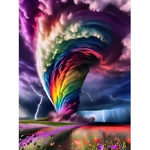 5D DIY Diamantmalerei Tornado und Regenbogen,DIY Diamond Painting Kit für Erwachsene, Gem Art Set für Anfänger,Vollbohrer Rund,Wunderschöne Wanddeko,Ideal für Geschenke und Heimdekoration (30x40cm) 5D DIY Diamantmalerei Tornado und Regenbogen,DIY Diamond Painting Kit für Erwachsene, Gem Art Set für Anfänger,Vollbohrer Rund,Wunderschöne Wanddeko,Ideal für Geschenke und Heimdekoration (30x40cm) von ZGDYi