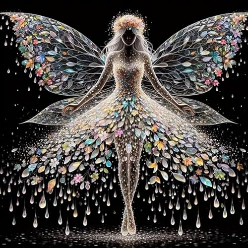 5D Engel Diamant Painting Set, Glitzer Diamant Malerei, DIY Fee Diamond Art Kit für Erwachsene, Voller Rundbohrer,erwachsene Diamond Painting für Anfänger, Wanddeko,Kunsthandwerk für Zuhause (30x30cm) 5D Engel Diamant Painting Set, Glitzer Diamant Malerei, DIY Fee Diamond Art Kit für Erwachsene, Voller Rundbohrer,erwachsene Diamond Painting für Anfänger, Wanddeko,Kunsthandwerk für Zuhause (30x30cm) von ZGDYi