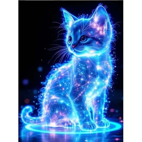Diamond Painting Katze, 5D DIY Diamant Malerei Set für Erwachsene und Kinder, 5D Mosaikbilder mit Katzenmotiven, Bastelset für Wanddeko, Perfekt für Erwachsene Anfänger Diamond Painting(30x40cm) von ZGDYi