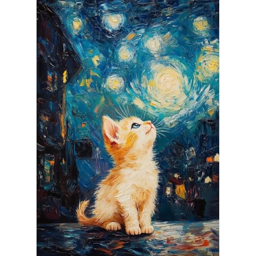 Erwachsene Diamant Bilder Sternennacht Katze,DIY Diamant Malerei Set für Erwachsene und Kinder,5D Mosaikbilder mit Katzenmotiven, Bastelset für Wanddeko,Perfekt für Anfänger Diamond Painting(30x40cm) Erwachsene Diamant Bilder Sternennacht Katze,DIY Diamant Malerei Set für Erwachsene und Kinder,5D Mosaikbilder mit Katzenmotiven, Bastelset für Wanddeko,Perfekt für Anfänger Diamond Painting(30x40cm) von ZGDYi