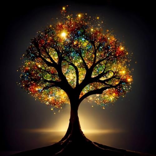 ZGDYi Baum des Lebens Diamond Painting 5D DIY Set, BlitzLebensbaum, Rund Diamantmalerei für Erwachsene & Kinder, DIY Mosaik Kunst für Wanddeko, Vollbohrer,Anfängerfreundlich, Geschenkidee (30x30cm) von ZGDYi