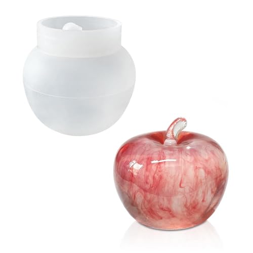 äpfel Silikonform, silikonform epoxidharz, Apfelförmige Gießform für Epoxidharz, Kerzenhalter & Schmuckbox, Schale aus Silikon für DIY Kerzen, Aufbewahrungsdose Weihnachten, Kerzenglas Formen von ZGDYi