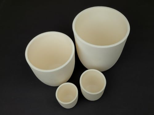 Keramik Schmelztiegel für Metallguss verschiedene Größen aus Al2O3, 50-1000 ml/cm^3, für Gas und Elektro -Öfen geeignet, Kupfer, Messing, Bronze, Alu und viele weitere (100cm^3) von ZGG