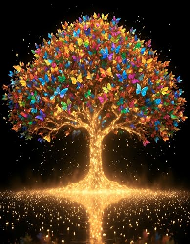 Diamond Painting Baum des Lebens 5D, Diamond Painting Erwachsene set, Diamant Painting Bilder Kinder, DIY Kunst und Handwerk, Diamantmalerei Lebensbaum Bild als Wanddekoration & Geschenk (30x40cm) von ZGGZHeim