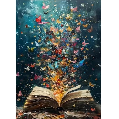 Diamond Painting Schmetterling auf Buchseite, 5D diamant painting Malerei Set für Erwachsene und Kinder, DIY Vollbohrer Kunstbild, Voller runder Diamant,Schmetterlinge für Wohn- und Wanddekor 30x40 cm Diamond Painting Schmetterling auf Buchseite, 5D diamant painting Malerei Set für Erwachsene und Kinder, DIY Vollbohrer Kunstbild, Voller runder Diamant,Schmetterlinge für Wohn- und Wanddekor 30x40 cm von ZGGZHeim