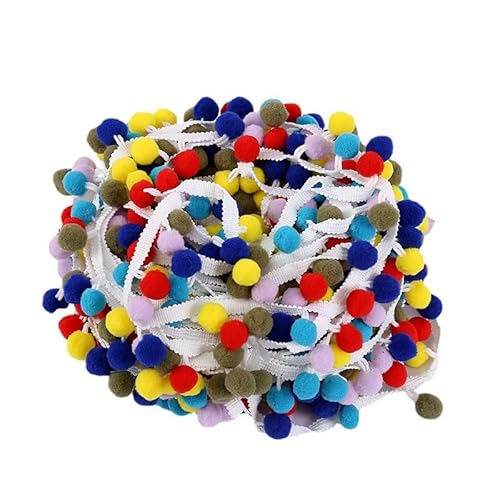 10m Mini Pom Poms, 3 cm DIY Kreative Pompon, Mini Pompons Bunt, Weiche Filzkugeln Bunt Klein für Weihnachtsbaum Dekoration (A) von ZGHQHCDRH