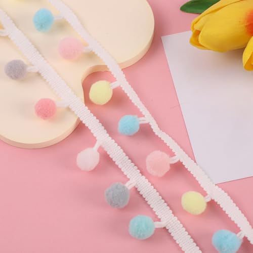 10m Mini Pom Poms, 3 cm DIY Kreative Pompon, Mini Pompons Bunt, Weiche Filzkugeln Bunt Klein für Weihnachtsbaum Dekoration (N) von ZGHQHCDRH