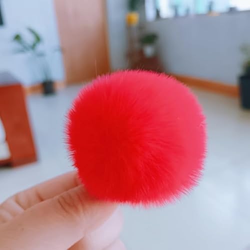 50 Stück 3/4/5cm Flauschig Pompons mit Gummiband Kunstpelz Pom Pom Ball DIY Kunst,Kunsthandwerk Projekte,Weihnachten Home Dekorationen Pastell (10,4 CM) von ZGHQHCDRH