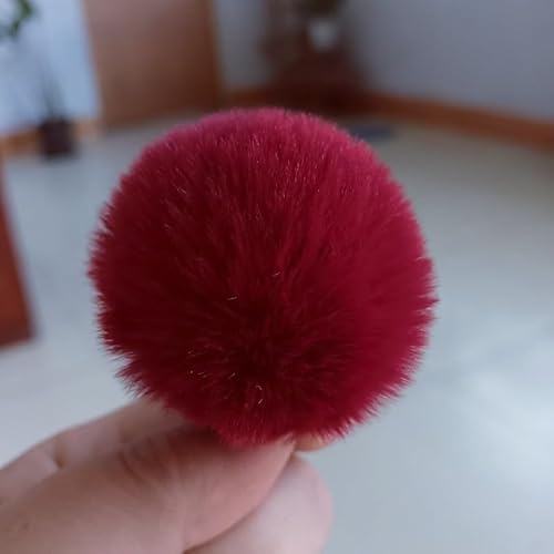 50 Stück 3/4/5cm Flauschig Pompons mit Gummiband Kunstpelz Pom Pom Ball DIY Kunst,Kunsthandwerk Projekte,Weihnachten Home Dekorationen Pastell (11,4 CM) von ZGHQHCDRH