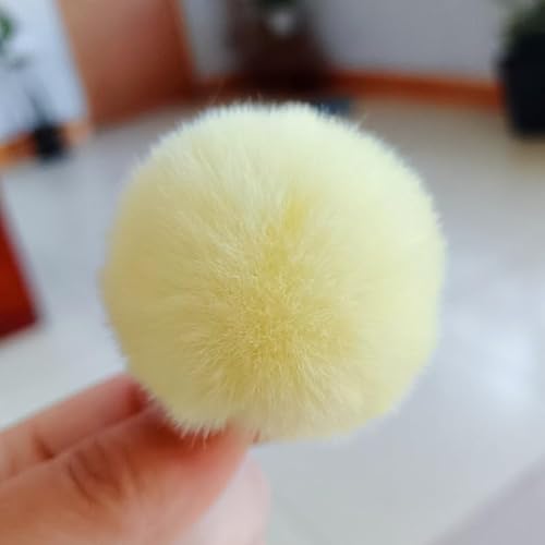 50 Stück 3/4/5cm Flauschig Pompons mit Gummiband Kunstpelz Pom Pom Ball DIY Kunst,Kunsthandwerk Projekte,Weihnachten Home Dekorationen Pastell (13,4 CM) von ZGHQHCDRH