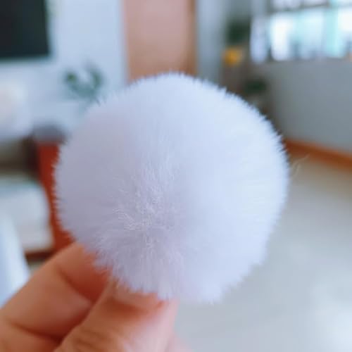 50 Stück 3/4/5cm Flauschig Pompons mit Gummiband Kunstpelz Pom Pom Ball DIY Kunst,Kunsthandwerk Projekte,Weihnachten Home Dekorationen Pastell (4,5 CM) von ZGHQHCDRH