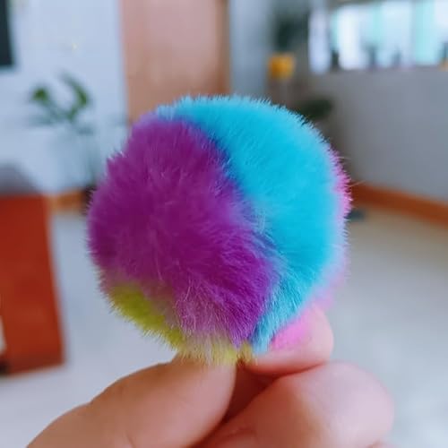50 Stück 3/4/5cm Flauschig Pompons mit Gummiband Kunstpelz Pom Pom Ball DIY Kunst,Kunsthandwerk Projekte,Weihnachten Home Dekorationen Pastell (9,4 CM) von ZGHQHCDRH