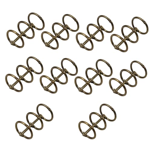 Binderringe, 10 Stück Bindering-Clips, 3-Ring-Lose-Blatt-Binder, Buchringe, Ringbuch-Clips for Notizbuch, Tagebuch, Fotoalbum, Bindung(Brass) von ZGHQHCDRH