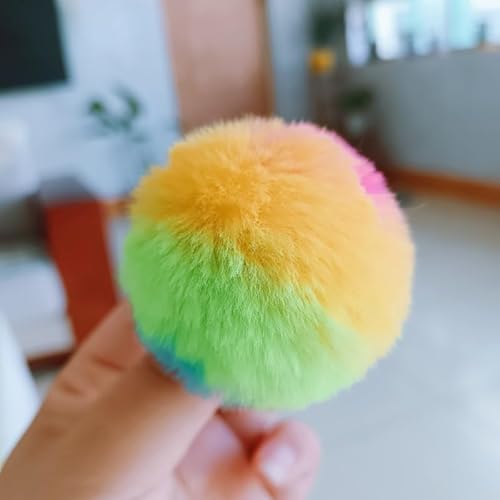 Fellbommel für Mützen Kunstfell Pompon 50 Stück Künstlicher Haarball Nachahmung Fuchs Waschbär Haarkugel Anhänger DIY 3/4/5cm für Mützen Schuhe Schals Taschen Schlüsselanhänger (3 CM,1) von ZGHQHCDRH