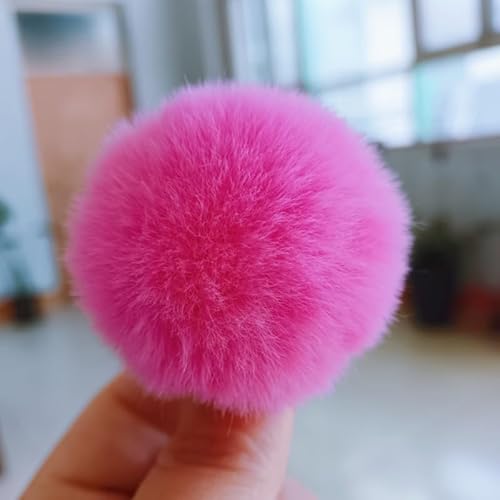 Fellbommel für Mützen Kunstfell Pompon 50 Stück Künstlicher Haarball Nachahmung Fuchs Waschbär Haarkugel Anhänger DIY 3/4/5cm für Mützen Schuhe Schals Taschen Schlüsselanhänger (3 CM,3) von ZGHQHCDRH