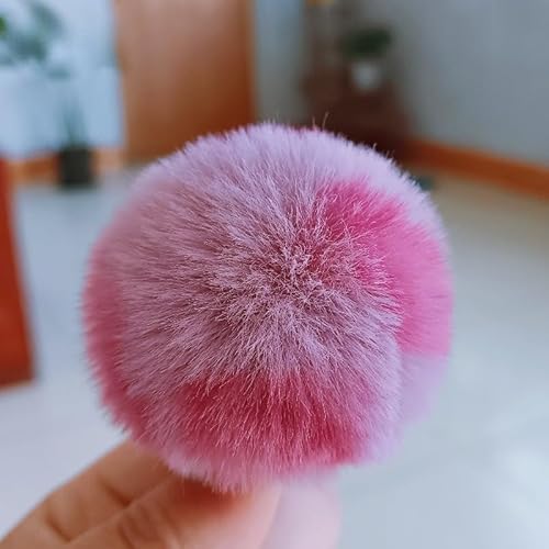 Fellbommel für Mützen Kunstfell Pompon 50 Stück Künstlicher Haarball Nachahmung Fuchs Waschbär Haarkugel Anhänger DIY 3/4/5cm für Mützen Schuhe Schals Taschen Schlüsselanhänger (4 CM,6) von ZGHQHCDRH