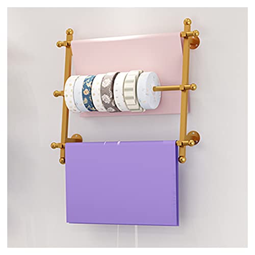Produktpräsentationsregal, Band-/Geschenkpapier-Organizer, Schal-Regal, 3 Etagen, Wandmontage, Metall-Handtuch-Präsentationsständer, Kuchen/Blumen/Geschenkladen(Gold,100x60cm/39.3x23.6in) von ZGHQHCDRH