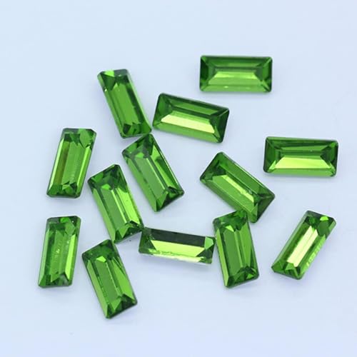 Strasssteine, Farben Rechteck Punkt Folie Rückseite Glas Stein Facettierte Kristall Strass Nail Art Dekoration DIY Schmuck Machen Perlen(Green,5x10mm 20pcs) von ZGHQHCDRH