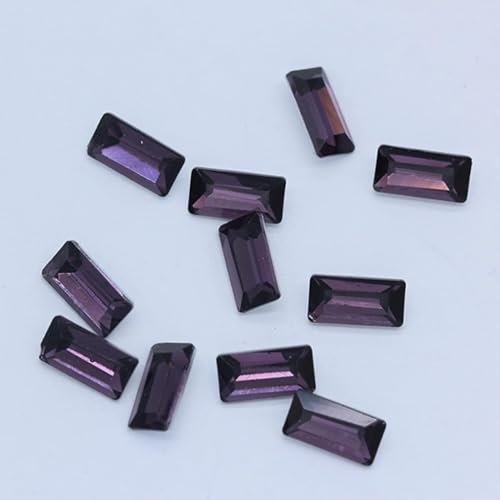 Strasssteine, Farben Rechteck Punkt Folie Rückseite Glas Stein Facettierte Kristall Strass Nail Art Dekoration DIY Schmuck Machen Perlen(Purple,5x10mm 20pcs) von ZGHQHCDRH