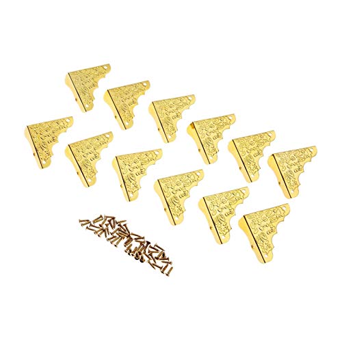 Tischeckenschutz, Vintage-Schutz, 12 Stück, 37 mm, antik-golden, for Schmuckschatulle, Holzetui, Kantenschutz, Schutz, dekorative Halterung, Möbelbeschläge von ZGHQHCDRH
