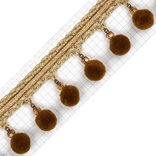 ZGHQHCDRH Fransenverzierung, Perlen hängende Kugelquaste, Fransenbesatz, 2 Meter Pomponbesatz, Geflecht, hängende Kugelquaste, Fransenband, Spitzenstoff, DIY, Polsterung, Sofa, Vorhang, Blau(Blu) von ZGHQHCDRH