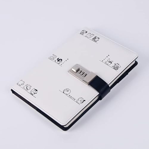 ZGHQHCDRH Notizbuch, Notebook Lock Tagebuch Passwort Buch Business Notizblock Konstellation Schüler Niedlich(White) von ZGHQHCDRH
