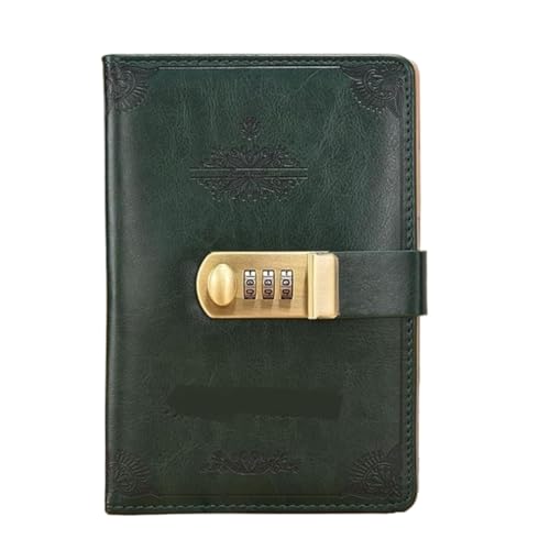 ZGHQHCDRH Notizbuch, Notebook Retro Passwort Buch Schloss Tagebuch Verdickt Kreative Konto Student Notizblock Schreibwaren(Burgundy) von ZGHQHCDRH
