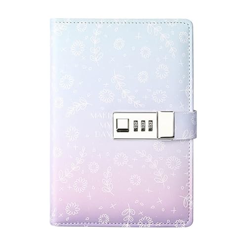 ZGHQHCDRH Notizbücher, Notebook B6 Passwort Buch Einfache Stil Notebook Handbuch Mit Schloss Frische Passwort Tagebuch(Blue) von ZGHQHCDRH