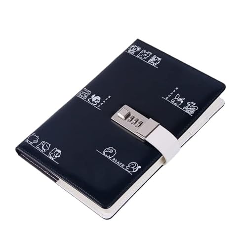 ZGHQHCDRH Notizbücher, Notebook Lock Tagebuch Passwort Buch Business Notizblock Konstellation Notebook Schüler Passwort Buch Niedlich(Black) von ZGHQHCDRH