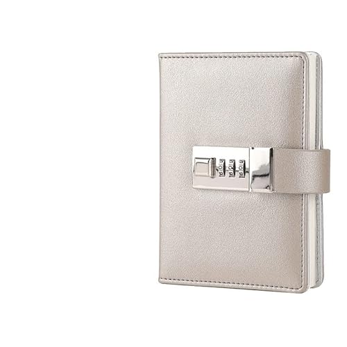 ZGHQHCDRH Notizbücher, Notebook Tragbares Notebook Kreatives tragbares Tagebuch mit Schloss Einfaches personalisiertes Studentenpasswort-Notizbuch(Grey) von ZGHQHCDRH
