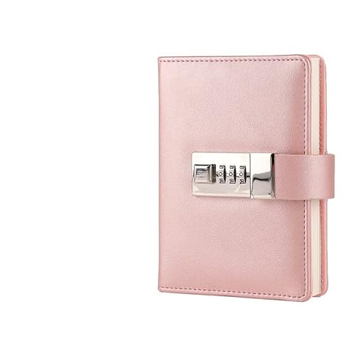 ZGHQHCDRH Notizbücher, Notebook Tragbares Notebook Kreatives tragbares Tagebuch mit Schloss Einfaches personalisiertes Studentenpasswort-Notizbuch(Pink) von ZGHQHCDRH