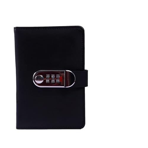 ZGHQHCDRH Notizbücher, Notebook Tragbares kreatives Passwort-Tagebuch Multifunktions-Notizblock mit Sperrung Schreibwaren Notizbücher und Tagebücher Skizzenbuch(Black) von ZGHQHCDRH