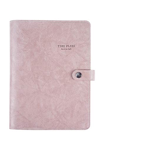ZGHQHCDRH Notizbücher, Notizbuch, Agenda, Retro, Vintage, Ledereinband, Loseblatt-Notizbuch, auswechselbares Papier, Reisender, Notizblock, Schreibwaren(Pink,125mmx190mm) von ZGHQHCDRH