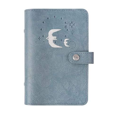 ZGHQHCDRH Notizbücher, Notizbuch, Agenda, Tagebuch, persönlicher Organizer, PU-Lederbezug, Loseblatt-Notizbuch, auswechselbares Papier, Reisender Notizblock, Schreibwaren(Blue,125 * 190mm) von ZGHQHCDRH