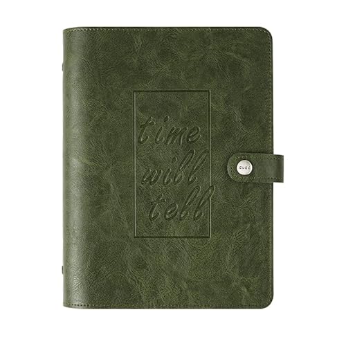 ZGHQHCDRH Notizbücher, Notizbuch, Agenda, Tagebuch, persönlicher Organizer, PU-Lederbezug, Loseblatt-Notizbuch, auswechselbares Papier, Reisender Notizblock, Schreibwaren(Green,125 * 190mm) von ZGHQHCDRH
