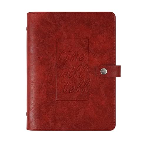 ZGHQHCDRH Notizbücher, Notizbuch, Agenda, Tagebuch, persönlicher Organizer, PU-Lederbezug, Loseblatt-Notizbuch, auswechselbares Papier, Reisender Notizblock, Schreibwaren(Red,175 * 235mm) von ZGHQHCDRH