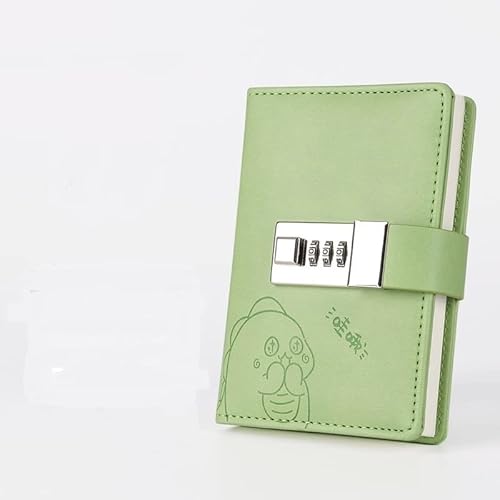 ZGHQHCDRH Notizbücher, Notizbuch, kleines Notizblock, Notizbuch mit Schloss, Tagebuch, Büro, Tagebuch, Agenda, Planer, Schreibwaren, Organizer, Linie, Skizzenbuch, Taschennotizbuch(Green) von ZGHQHCDRH