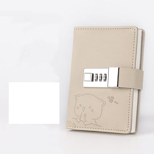 ZGHQHCDRH Notizbücher, Notizbuch, kleines Notizblock, Notizbuch mit Schloss, Tagebuch, Büro, Tagebuch, Agenda, Planer, Schreibwaren, Organizer, Linie, Skizzenbuch, Taschennotizbuch(Khaki) von ZGHQHCDRH