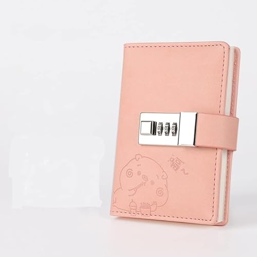 ZGHQHCDRH Notizbücher, Notizbuch, kleines Notizblock, Notizbuch mit Schloss, Tagebuch, Büro, Tagebuch, Agenda, Planer, Schreibwaren, Organizer, Linie, Skizzenbuch, Taschennotizbuch(Pink) von ZGHQHCDRH