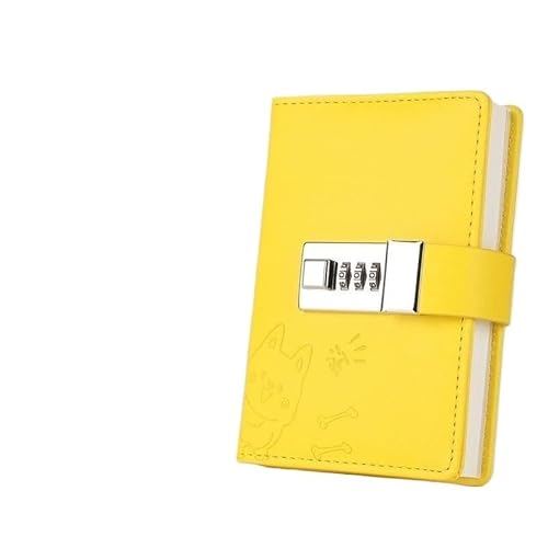 ZGHQHCDRH Notizbücher, Notizbuch, kleines Notizblock, mit Schloss, Tagebuch, Büro, Agenda, Planer, Schreibwaren, Organizer, Linie, Skizzenbuch, Taschennotizbuch(Yellow) von ZGHQHCDRH