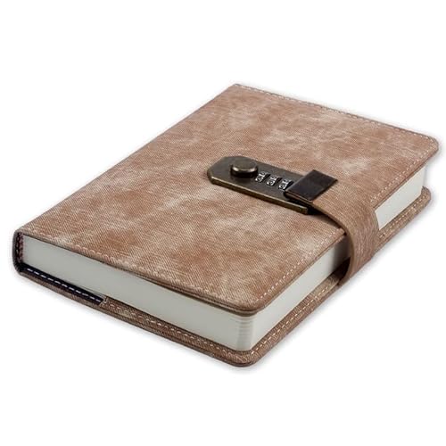 ZGHQHCDRH Notizbücher, Notizbuch mit Passwortsperre, kreatives Notizbuch, persönliches Büro, Reisetagebuch, Tagebuch, DIY-Handbuch(Burgundy) von ZGHQHCDRH