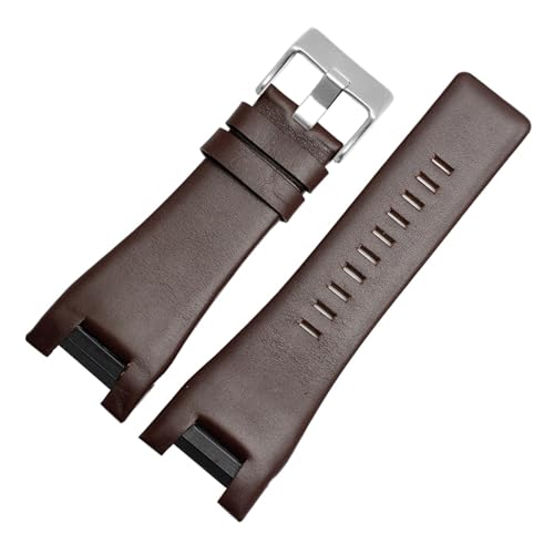 ZGHQHCDRH Uhrenarmband, Echtes Leder Uhr Herren Armband Armbanduhren(Brownsilver B) von ZGHQHCDRH