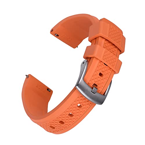 ZGHQHCDRH Uhrenarmband, Gummi Uhr Band Quick Release Strap Slide Keeper Gummi Riemen Wasserdicht Tauchen(Orange,20mm) von ZGHQHCDRH