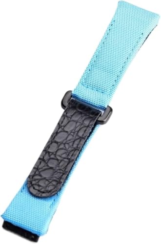 ZGHQHCDRH Uhrenarmband, Herren Nylon Canvas Nähte Echtleder Armband(Bule) von ZGHQHCDRH