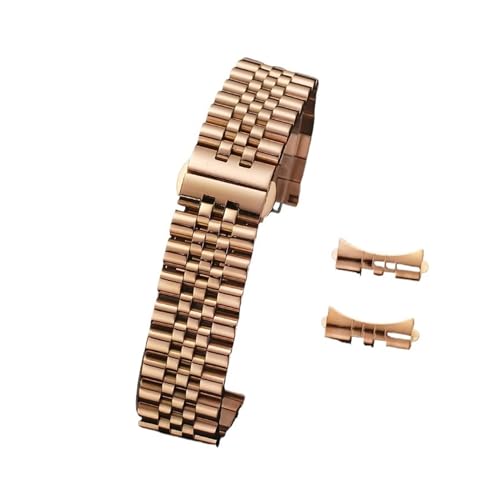 ZGHQHCDRH Uhrenarmband, Kompatibel mit Uhrenarmbändern aus Stahl mit flachem, gebogenem Ende(Rosegold,18mm) von ZGHQHCDRH
