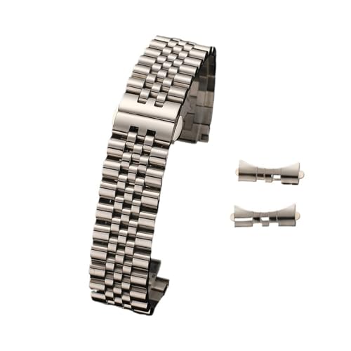 ZGHQHCDRH Uhrenarmband, Kompatibel mit Uhrenarmbändern aus Stahl mit flachem, gebogenem Ende(Silver,14mm) von ZGHQHCDRH