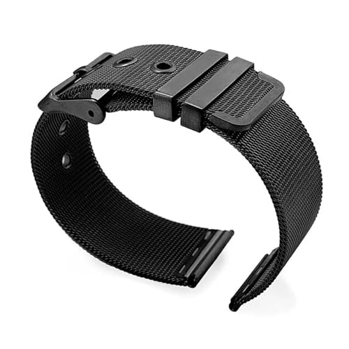 ZGHQHCDRH Uhrenarmband, Metall 0,4 mm Mesh Armband Edelstahl Armbandstift(Black,20mm) von ZGHQHCDRH